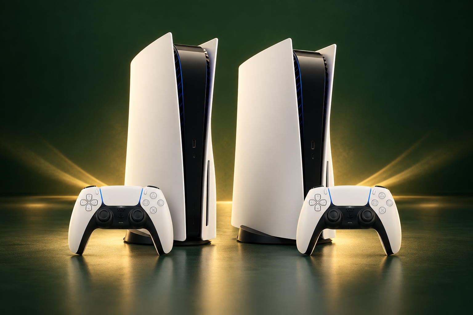 Birinci takımın iki oyuncusu için iki PlayStation 5 ve kontrol cihazları